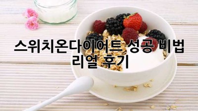 스위치온💡다이어트 성공 비법🔑 & 리얼 후기 💯
